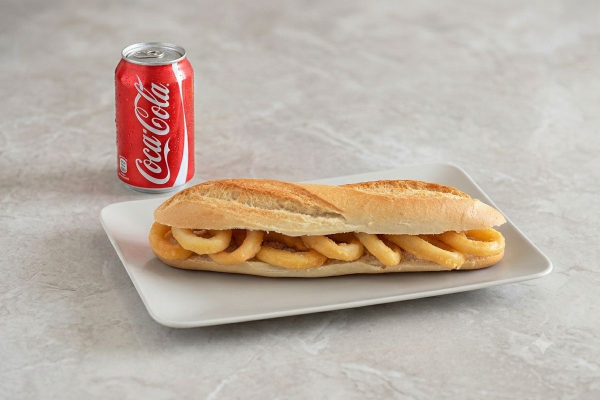 Bocadillo de calamares + bebida